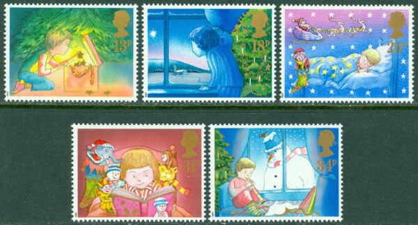 England - M 1126-1130 Jul 1987 - Ett barns julupplevelse, 5 kpl **