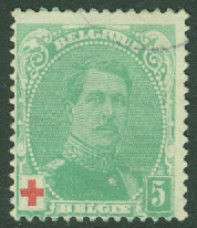 Belgien – M  107 Röda Korset, 5 (+ 5) C stpl