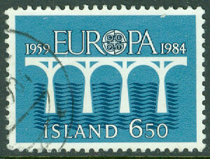 Island – F  651 Europa CEPT 25 år 1984, 650 aur stpl