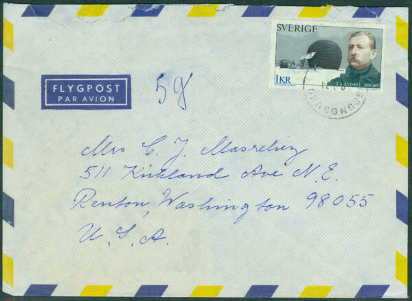 F  830 på brev till USA - GRUNDSUND 9.7.74