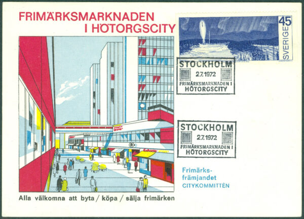 Stockholm 2/7 1972 Frimärksmarknaden i Hötorgcity