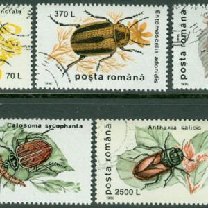 Rumänien – M 5188-5192 Insekter, skalbaggar, 5 kpl stpl