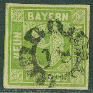 Bayern – M    5 Siffertyp, 9 Kr stpl