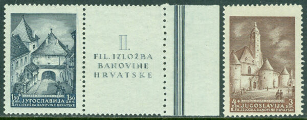Jugoslavien - M  439-440A Frimärksutställning, Slavonski, 2 kpl **, bihang *