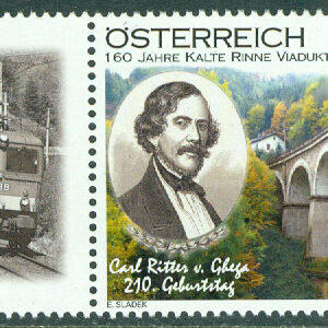Österrike – M 2973 Tåg, Karl Ritter von Ghega, ingenjör, viadukt ”Kalte Rinne”, 1 kpl **