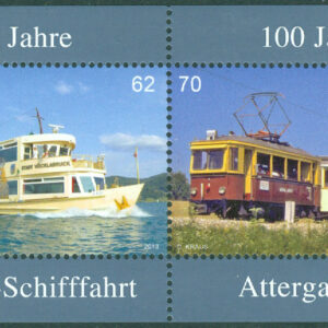Österrike – M BL  74 Attersee-sjöfart och Attergaubanan 100 år, block kpl **