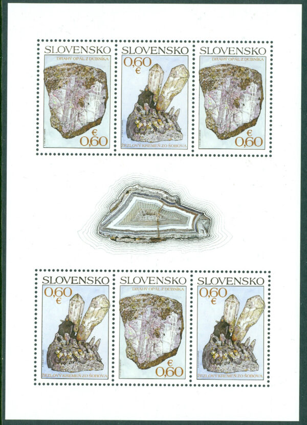 Slovakien - M  718-719 Mineraler - Opal & Quarz, Miniark kpl **