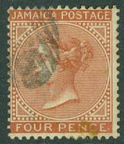 Jamaica – M   18 Drottning Victoria, 4 P stpl