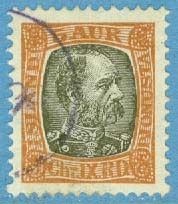 Island – F Tj 28 Christian IX, 5 aur stpl
