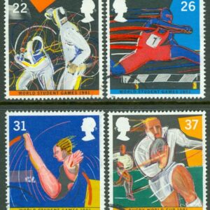 England – M 1341-1344 Universiaden 1991 och VM i rugby, 4 kpl stpl