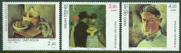 Kroatien - M  295-297 Målningar, 3 kpl **