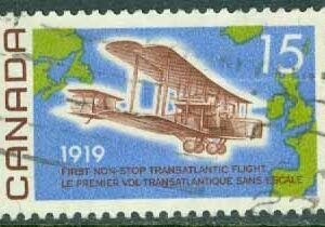 Kanada – M  436 Första atlantflygningen, 50-årsminnet, Vickers Vimy, 1 kpl stpl