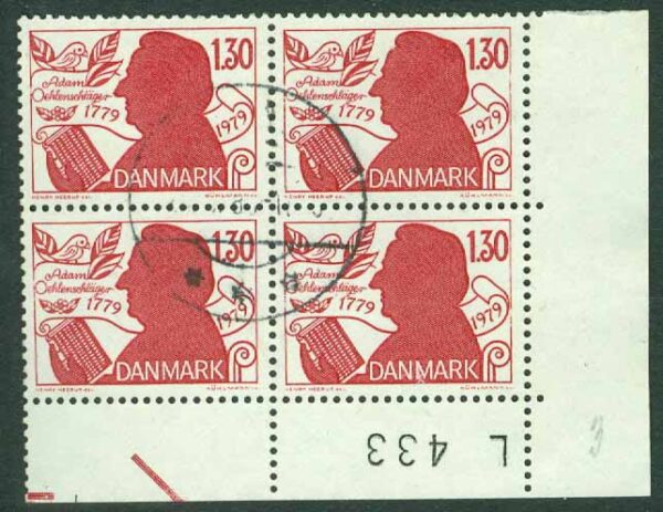 Danmark - F  719 Adam Oelenschläger, poet, 4-block kpl