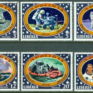 Liberia – M  777-782 Bemannad månlandning – Apollo 14, 6 kpl stpl
