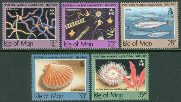Isle of Man - M  507-511 Laboratorium för havsbiologi 100 år, Port Erin. 5 kpl **