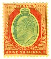 Malta – M   51 Georg V, 5 Sh *