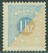 Sverige – F L 20 Lösen t. 13, 1 Kr, kt **
