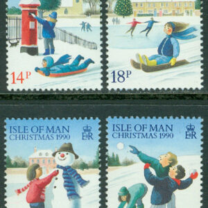 Isle of Man – M  448-451 Jul 1990, Vinterlekar i snö, 4 kpl **