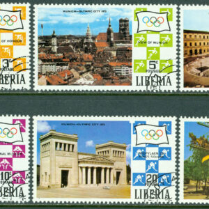 Liberia – M  786-791 A OS i München och Kiel 1972 – Byggnader, 6 kpl