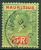Mauritius – M  152b Georg V, vackert ex stämplat