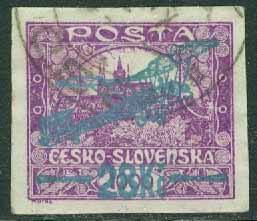 Tjeckoslovakien – M  194 A Luftpost, påtryck 28 Kc på 1000 H stpl