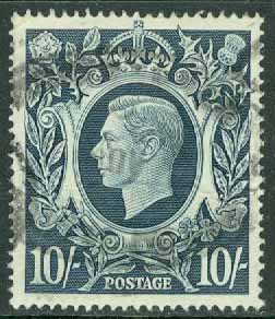 England – M  214 Kung Georg VI, 10/- stpl