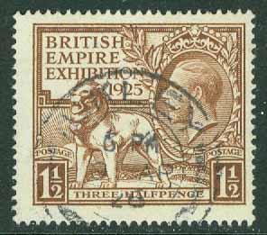 England – M  169C Brittisk Imperie-Utställning på Wembley 1925, 1½ P stpl