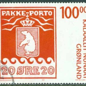 Grönland – F  474 PAKKE-PORTO märket 100 år, 100 kr stpl