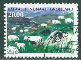 Grönland – F  599 Lantbruk II, får, 20.00 kr stpl