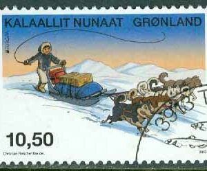 Grönland – F  593c Europa 2013 – Postfordon, hundspann, 10,50 kr stpl