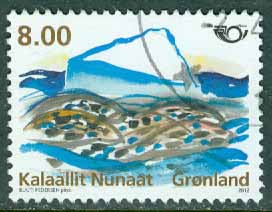 Grönland – F  574 Livet vid kusten, isberg, 8.00 kr stpl