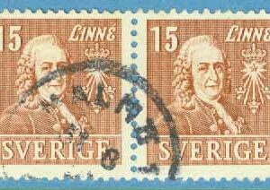 F  321BB Linné 15 öre, MALMÖ-stämplat par