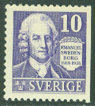 Sverige – F  259B Emanuel Swedenborg 10 öre 3 sid **