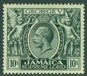 Jamaica – M   76 Kung Georg V, 10 Sh., 1 kpl *