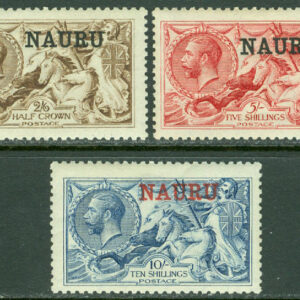 Nauru – M   12-14 II Kung Georg V och Britannia med påtryck NAURU, 3 kpl *