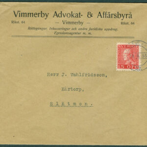 F  177C på vackert brev VIMMERBY 19.6.33