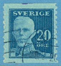 F  151bz Gustaf V – en face, 20 öre stpl