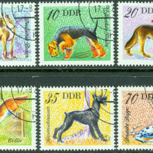 DDR – M 2155-2160 Hundar bla Riesenschnauzer, 6 kpl stpl