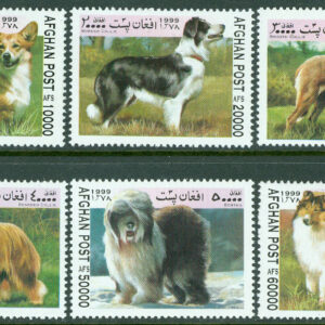 Afghanistan – M 1856-1861 Hundar, bl.a. Border Collie, 6 kpl **