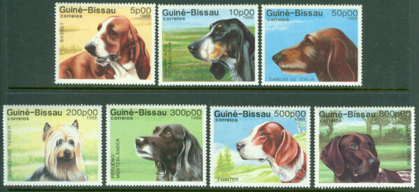 Guinea-Bissau - M  959-965 Rashundar, bl.a. Basset,  7 kpl **