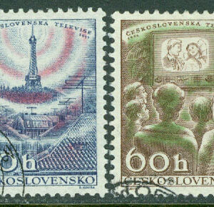 Tjeckoslovakien – M 1044-1045 TV i Tjeckoslovakien 3 år, 2 kpl