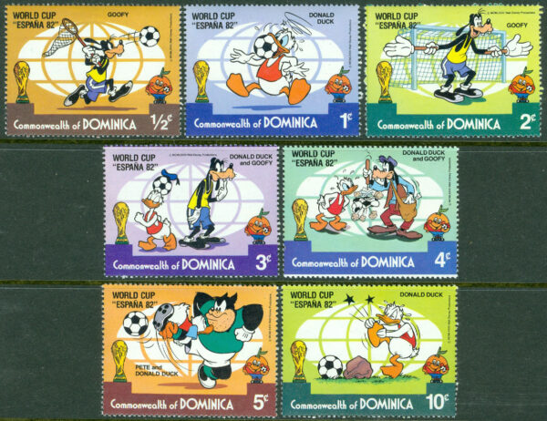 Dominica - M  758-764 Disney i VM i Fotboll i Spanien 1982, 7 olika **