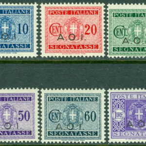 Italienska Östafrika – M P 1-8, 11-12 Lösenmärken, 10 ol **