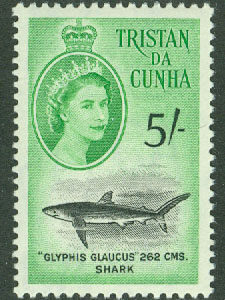 Tristan da Cunha – M   40 Elisabeth II och landsmotiv, haj, 5 Sh **