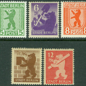 Berlin och Brandenburg – M 1-5A Berlinbjörn och olika motiv, 5 ol **