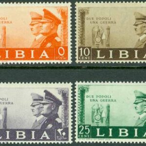 Italienska Libyen – M  116-119 Tysk-Italienska vapenbrödraskapet, Mussolini och Hitler, 4 ol *