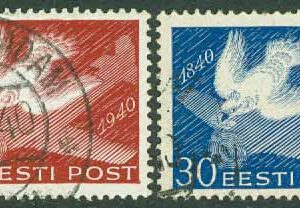 Estland – M  162-163 Frimärket 100 år, 2 ol stpl