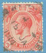 Straits Settlements – M  139 George V, 3 C stpl