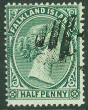 Falkland Islands – M    8 a Drottning Victoria, ½ P stpl