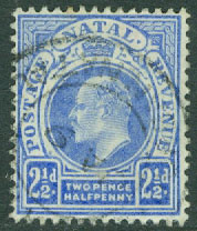 Natal – M   62 Kung Edward VII, 2½ P stpl